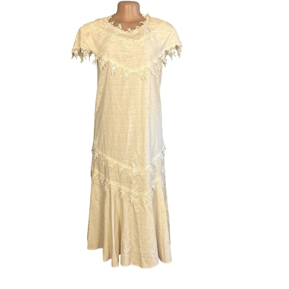 Cachet by Bari Protas Vintage Cream Lace Maxi Dress - Picture 1 of 12
